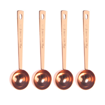 Yuming Factory Coffee Measuring Scoop, 4pcs Stainless Steel 1 Tablespoon Spoon - Rose Gold